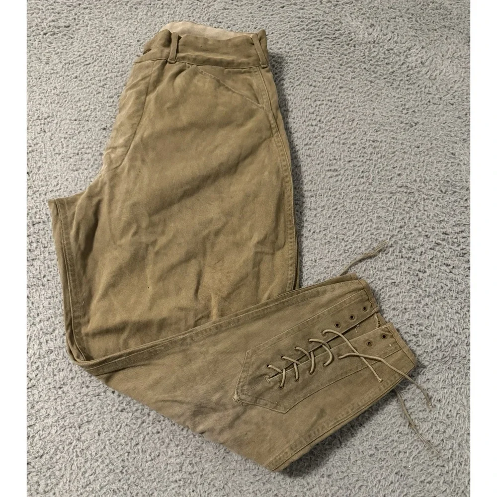 Men's VTG 30s 40s Boy Scout Khaki Breeches / Button Fly‎ Pants 1930s